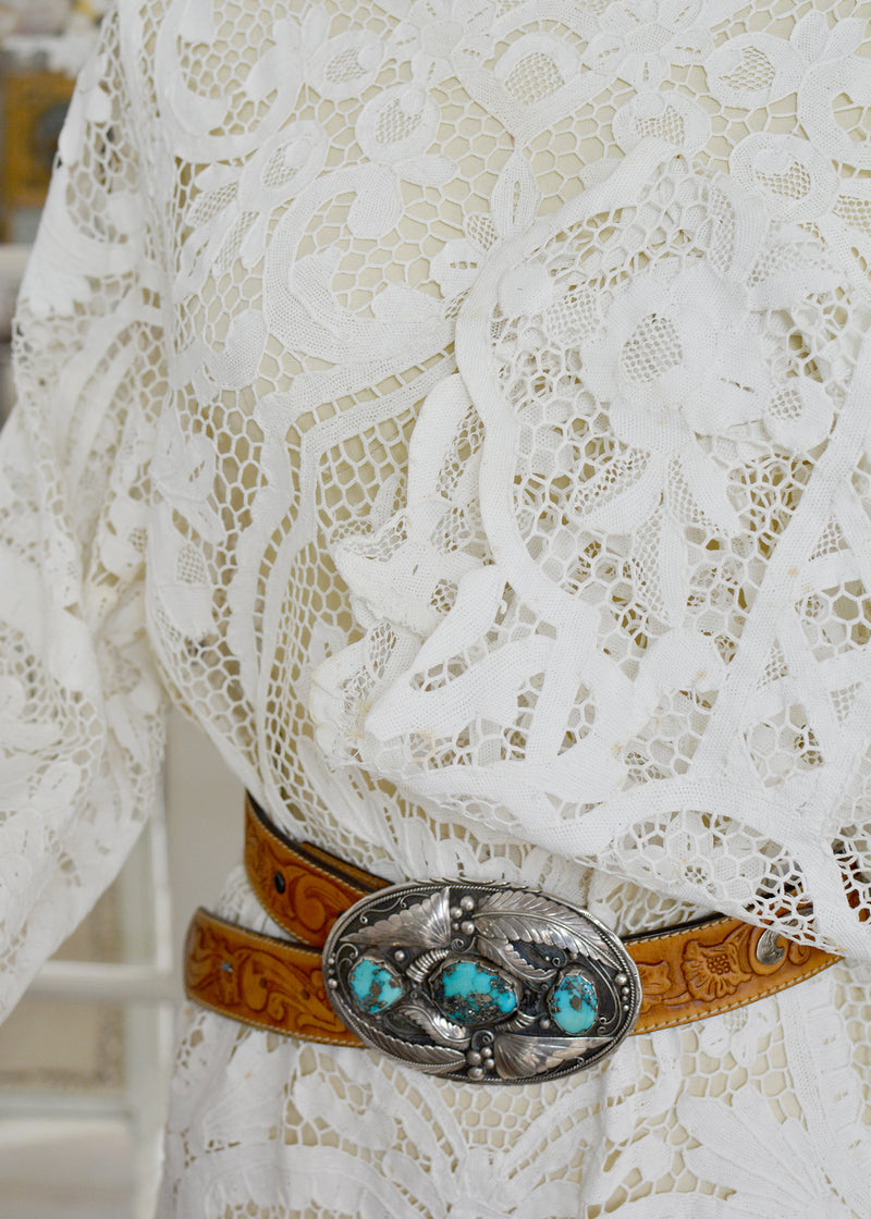 Mirielle Very Fine Antique Hand Made Venetian Lace Dress