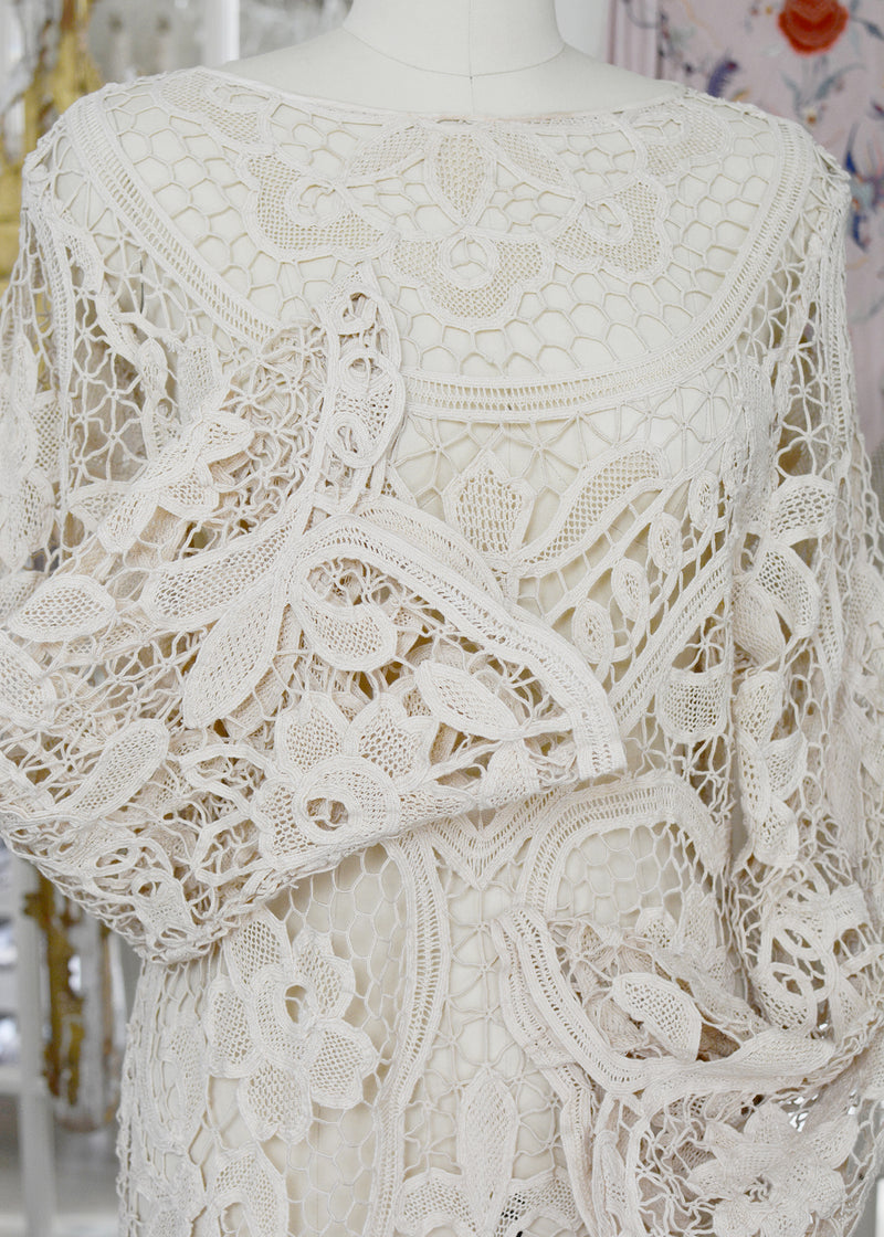 Tish Antique Hand Crochet Venetian Lace Dress