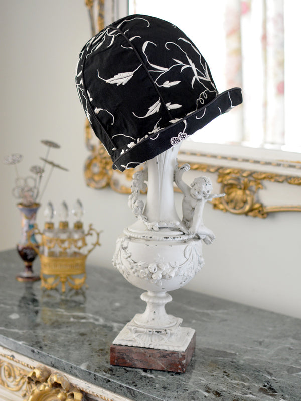 Black & Ivory Cloche Hat