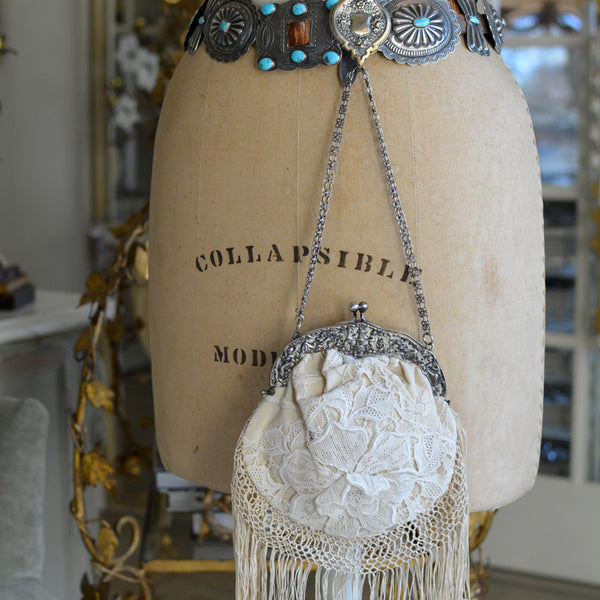 Deep Creme with Dimensional Floral French Lace Overlay Sterling