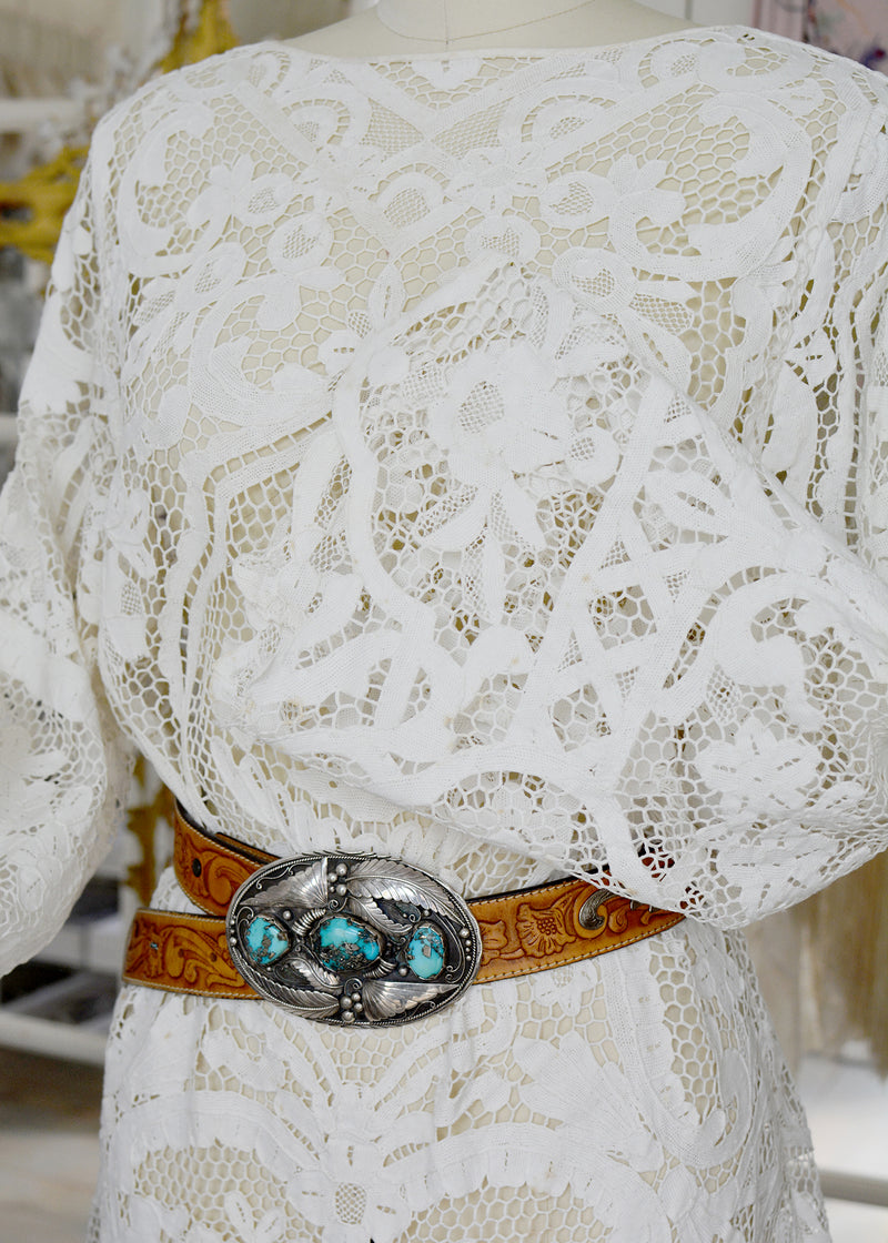 Mirielle Very Fine Antique Hand Made Venetian Lace Dress
