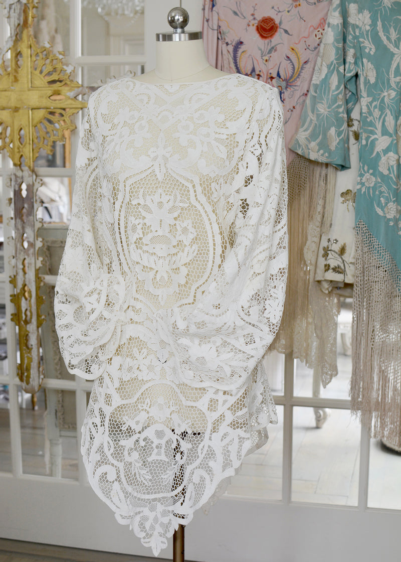 Mirielle Very Fine Antique Hand Made Venetian Lace Dress Jill Garber Couture Mirielle Very Fine Antique Hand Made Venetian Lace Dress Jill Garber Couture