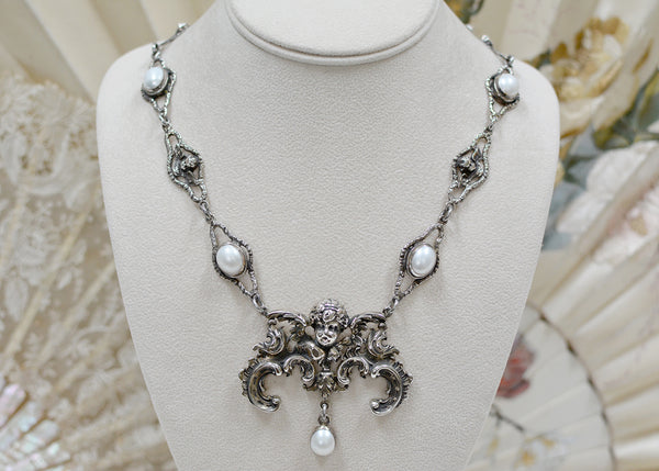 Baroque Angel and Freshwater Pearl Necklace