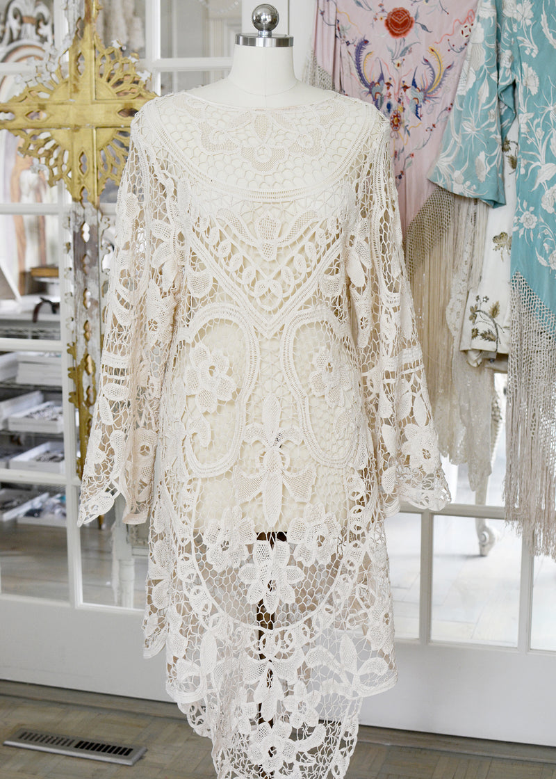 Tish Antique Hand Crochet Venetian Lace Dress Jill Garber Couture Tish Antique Hand Crochet Venetian Lace Dress Jill Garber Couture